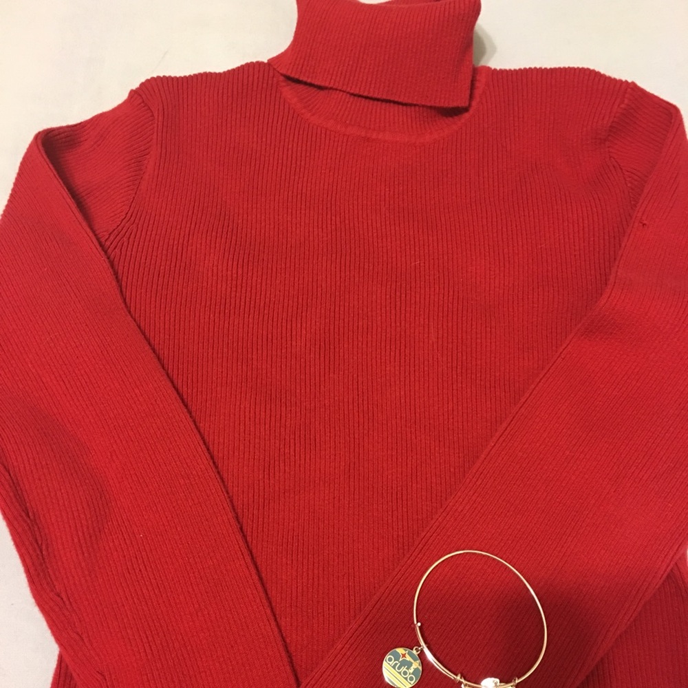 Style & Co Ribbed turtleneck in Valentine’s Red